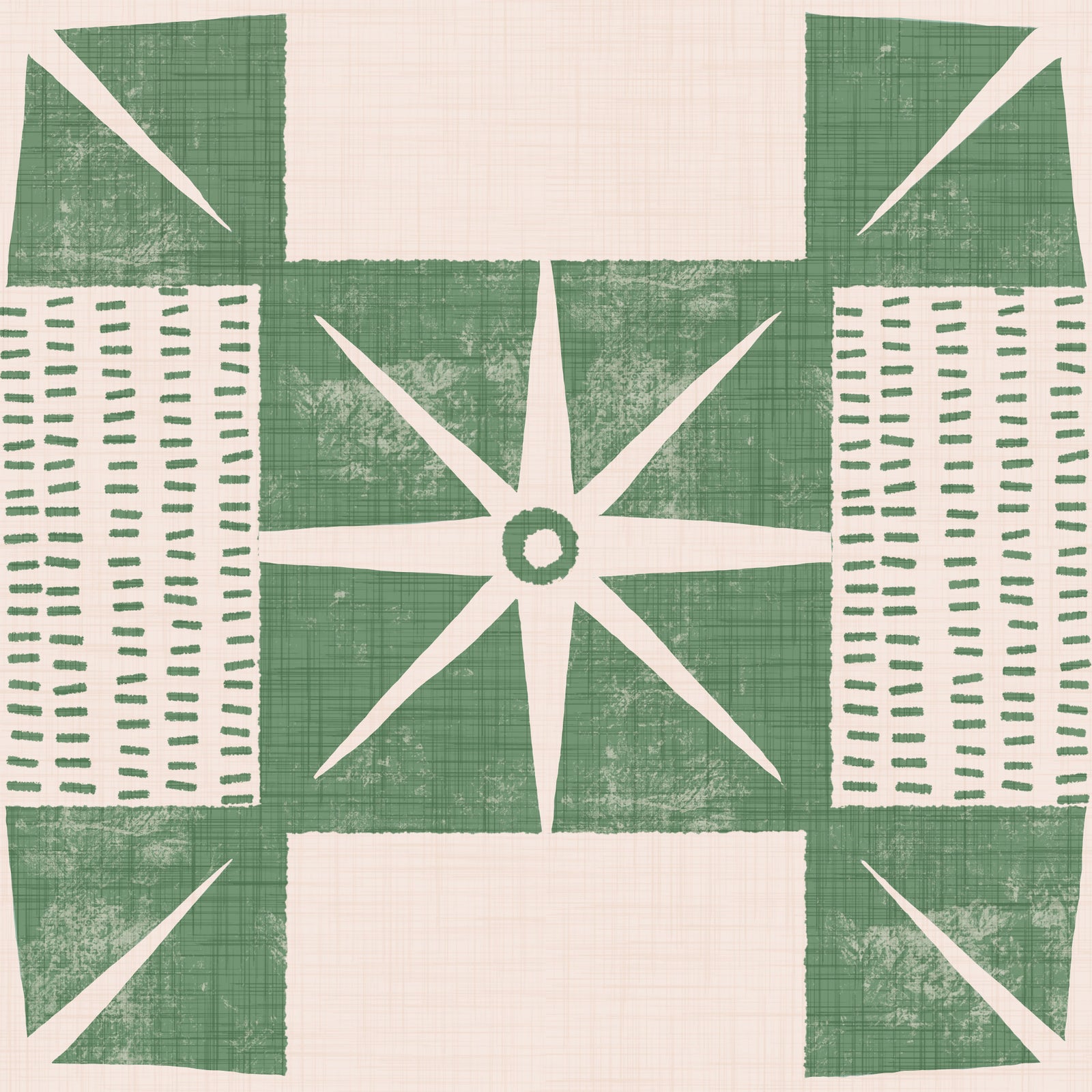 Retro Starburst Quilt Block - Imagini de fundal minimalist la mijlocul secolului de salvie