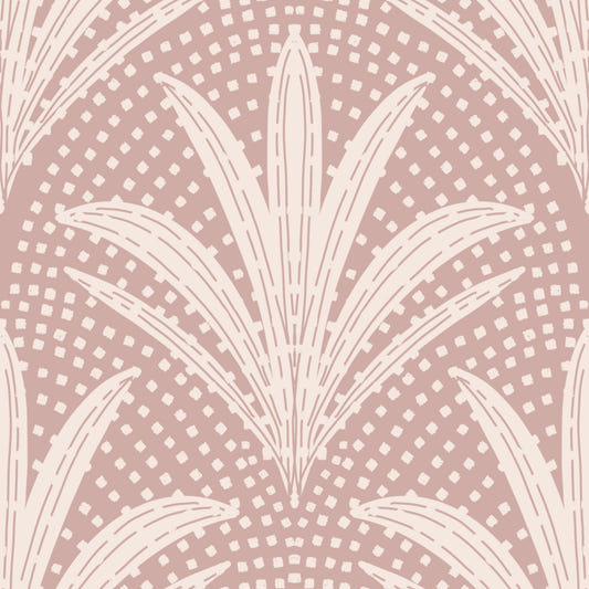 Boho Rustik Palm Radiance Mauve tapet⁠