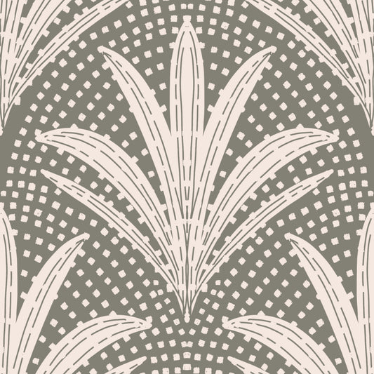 Boho Rustic Palm Radiance Fond d'écran gris en sourdine⁠