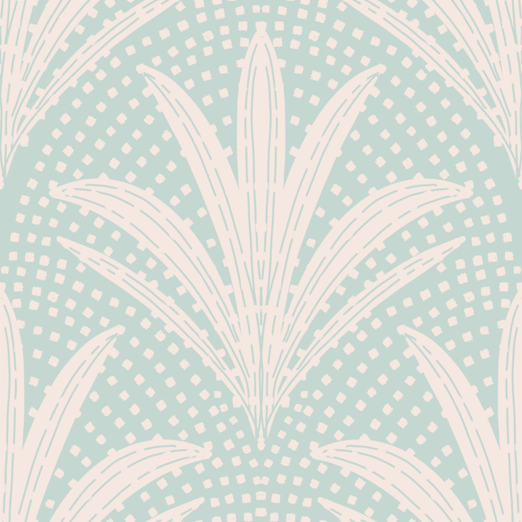 Boho rustikale Palmenradiance Weiche blaue Tapete⁠ in your room — zoomed