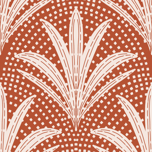 Boho Rustik Palm Radiance Terracotta tapet⁠