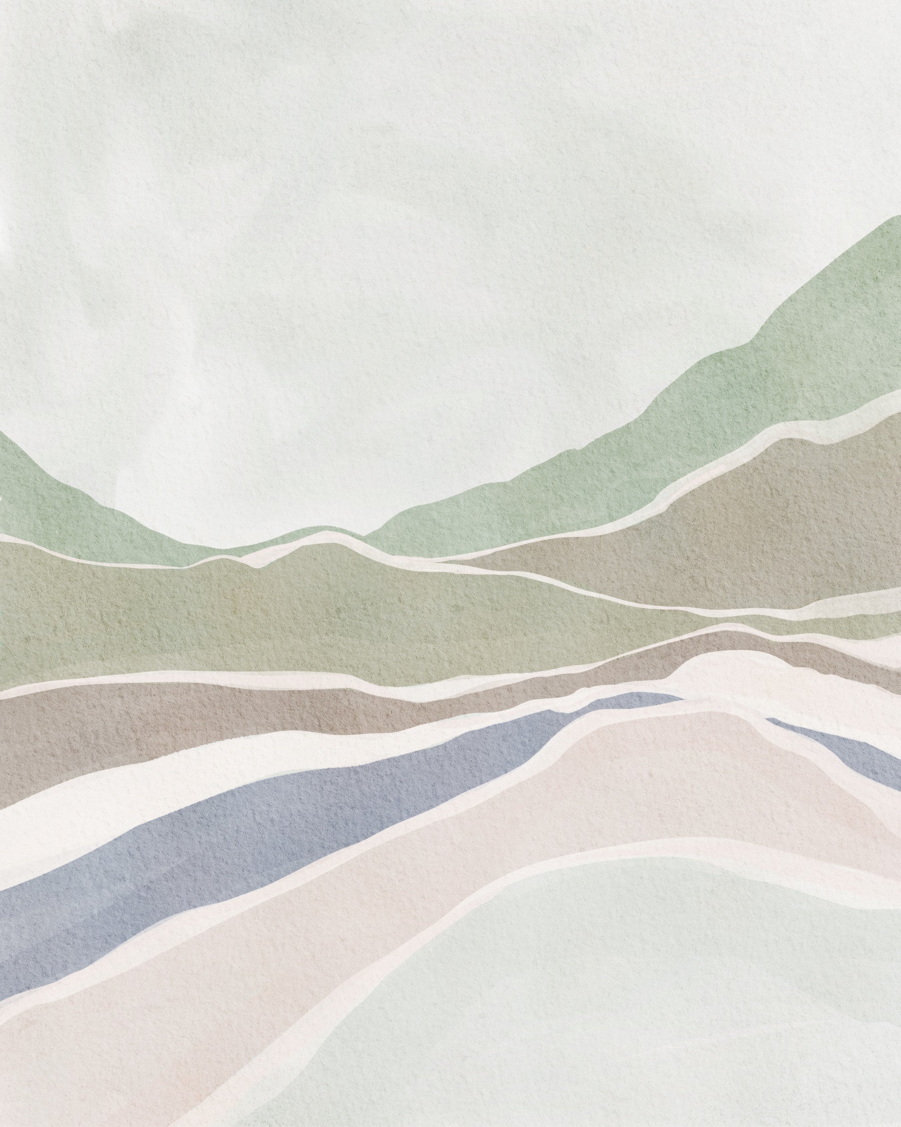 Fresque murale des collines douces in your room — zoomed