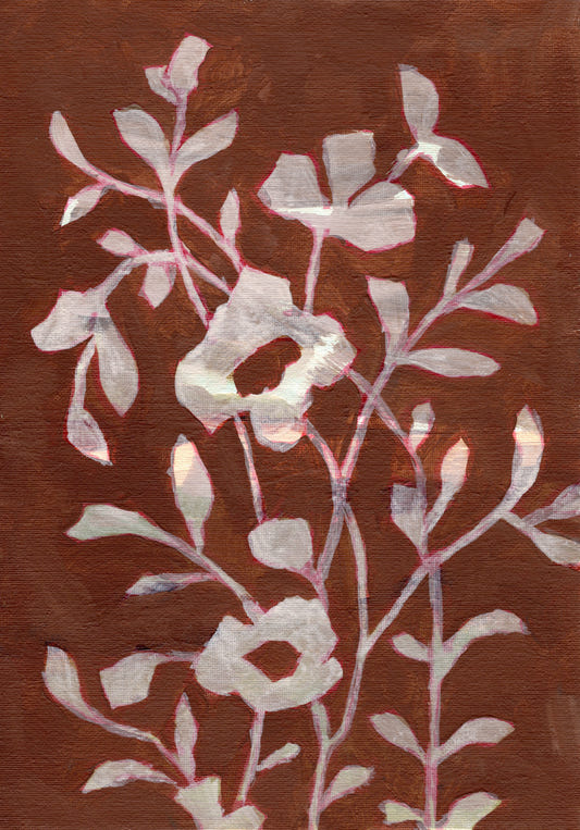 Terracotta blomstring vægmaleri