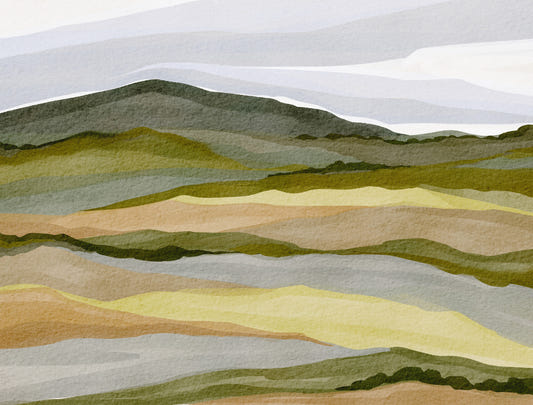 Murmure de mur de paysage de collines murales