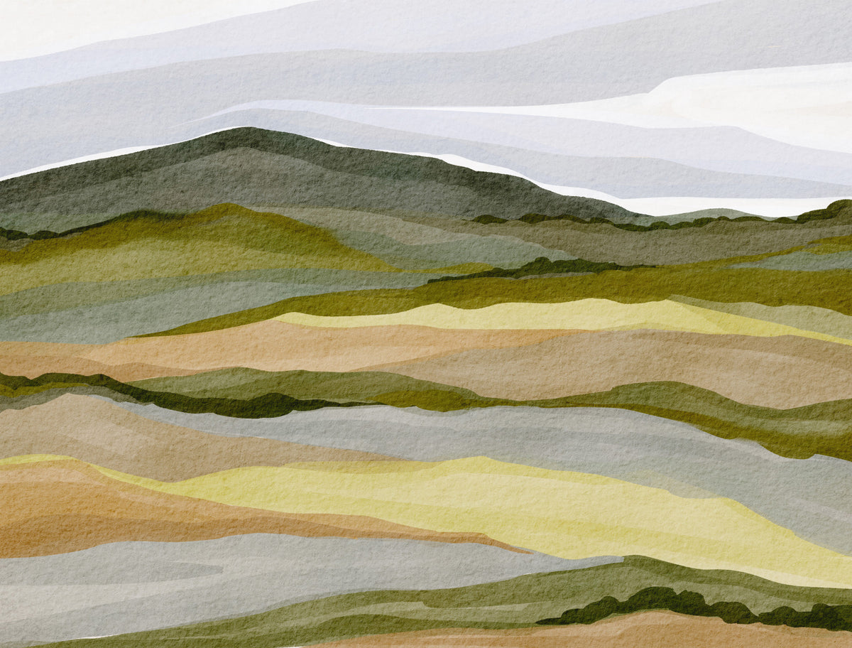 Murmure de mur de paysage de collines murales in your room — zoomed