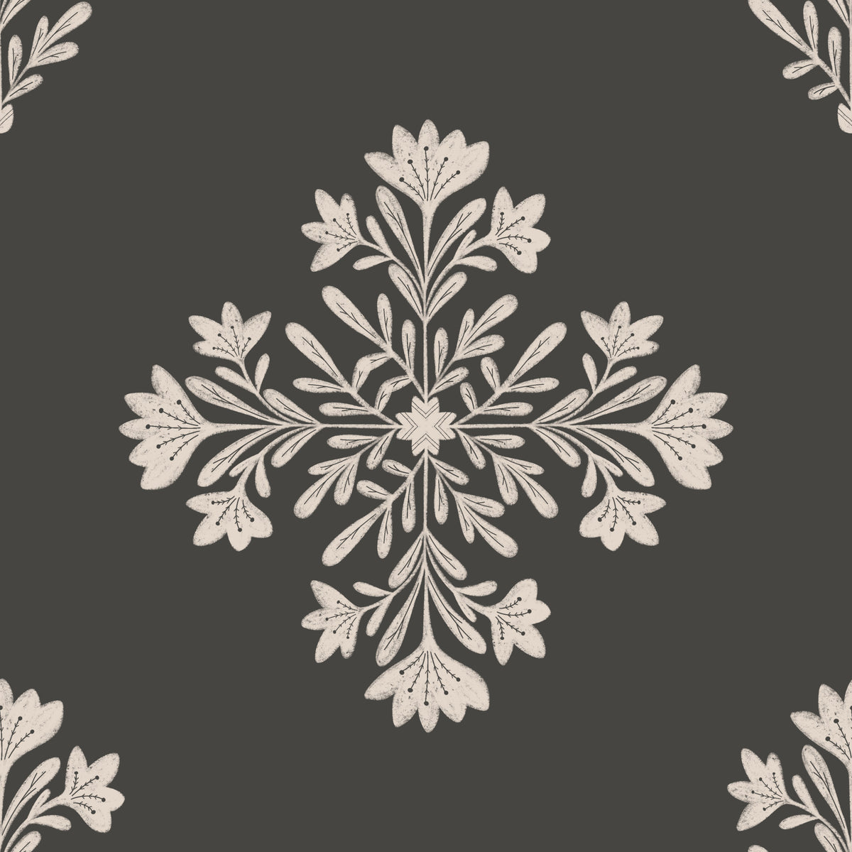 Modern Folk Floral Wallpaper⁠ in your room — zoomed