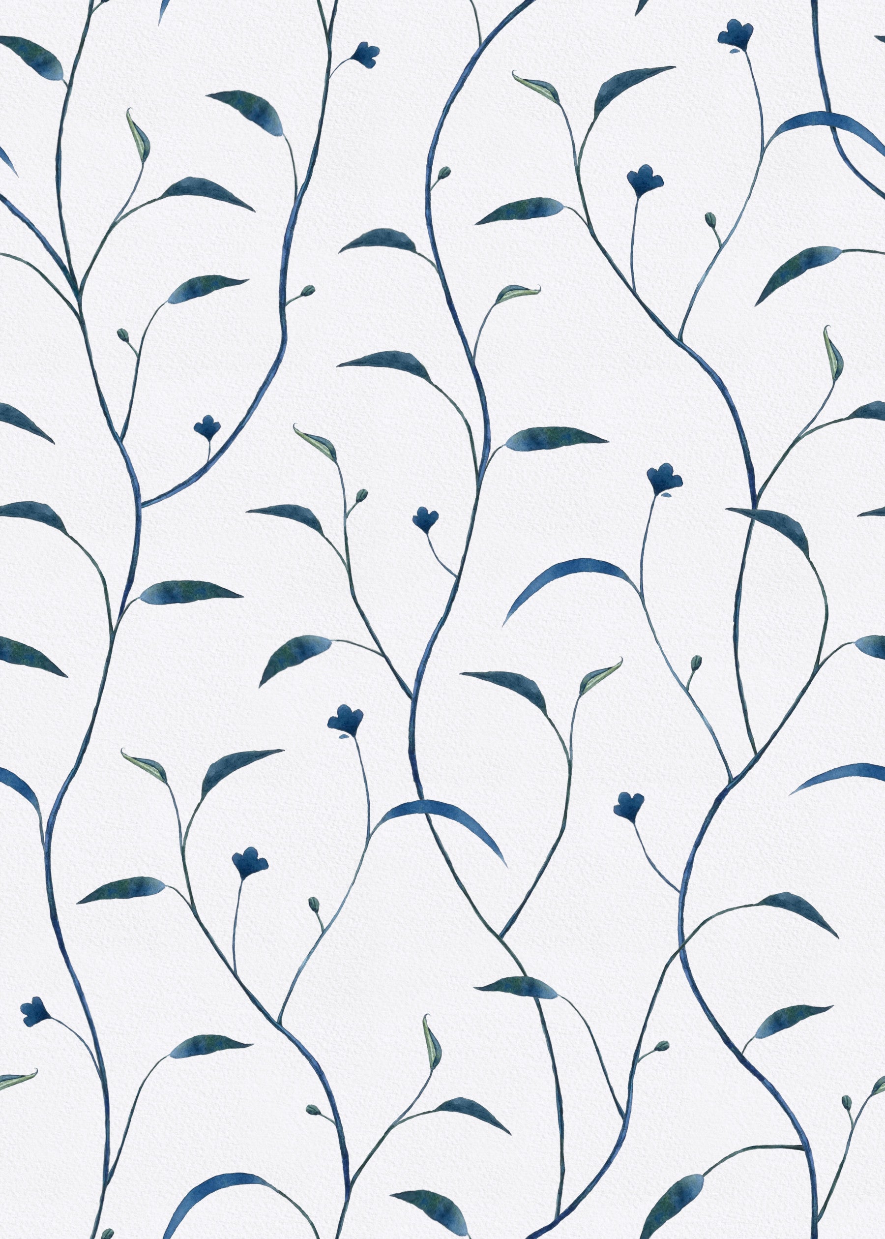 Sprout＆Vine -Indigo + GreenWallpaper⁠
