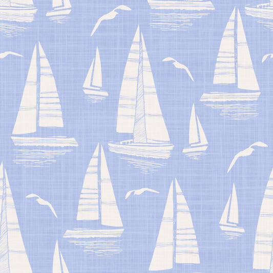Seaside Regatta mit Möwen Sky Blue Tapete⁠