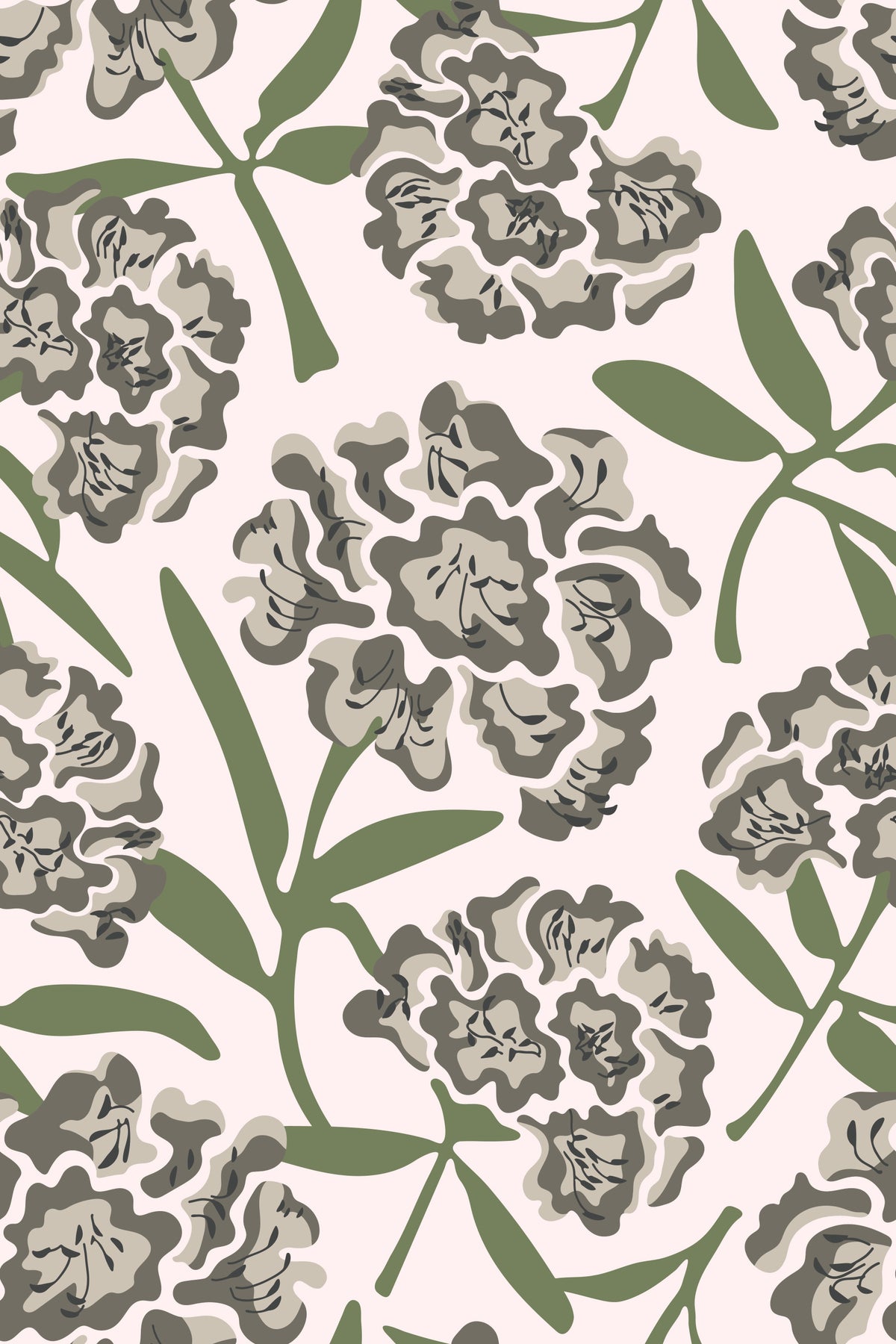 RHODODENDRONS RETRO FLORAL FLOIR GREN GREN EUMÉRAL PINDE SUBLE in your room — zoomed