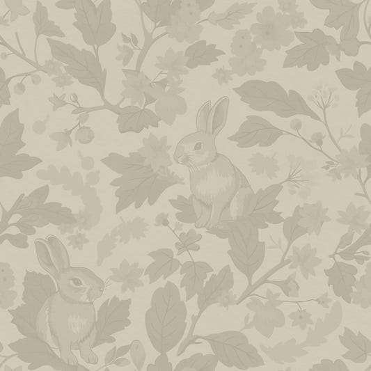 Woodland Garden - Solid vintage beige tapet⁠
