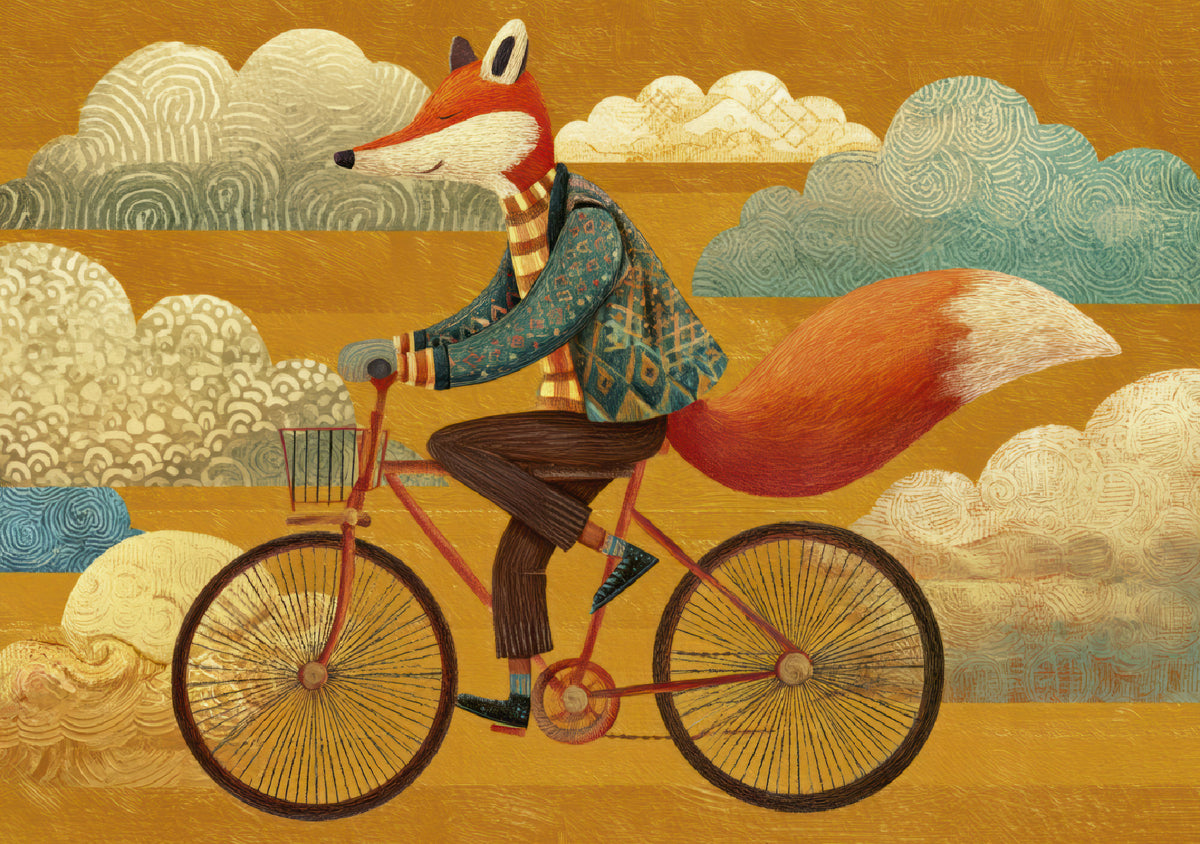 Fox's Autumnal Ride Wall Mural in your room
