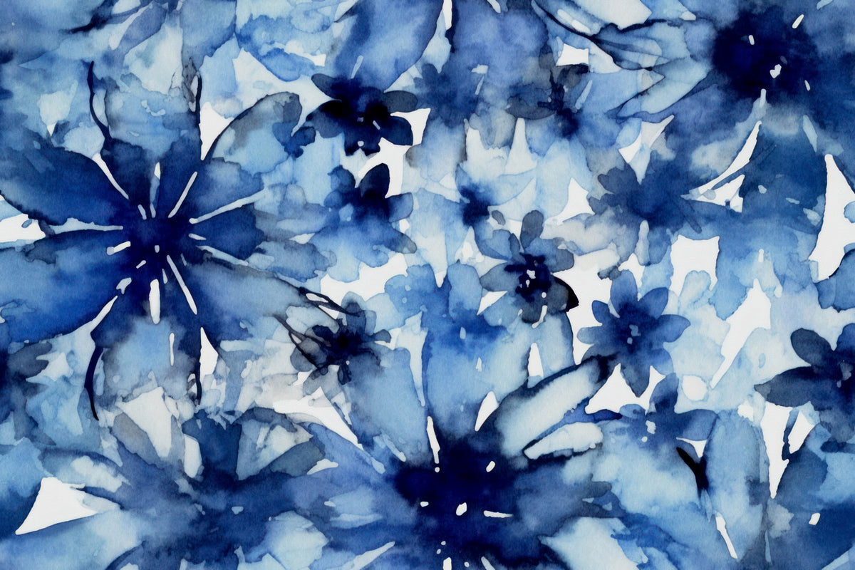 Indigo Bloom Wall Seinämaalaus