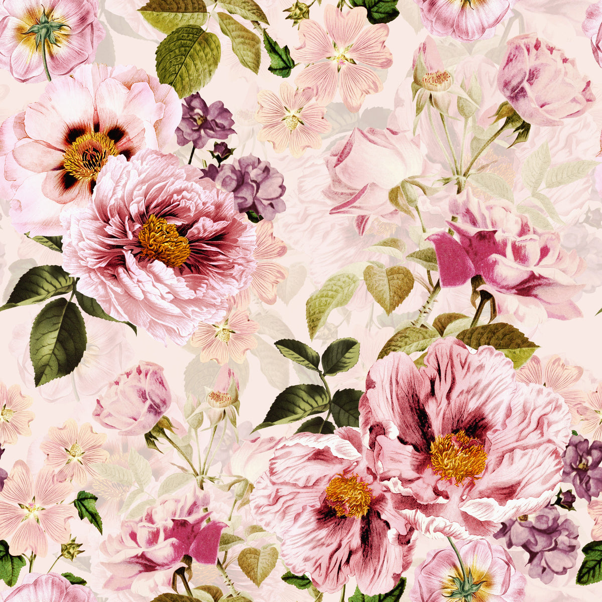 Grandmillennial Dramatic Glamour Heritage Gothic Dark Moody Florals 1 tapet⁠ in your room — zoomed