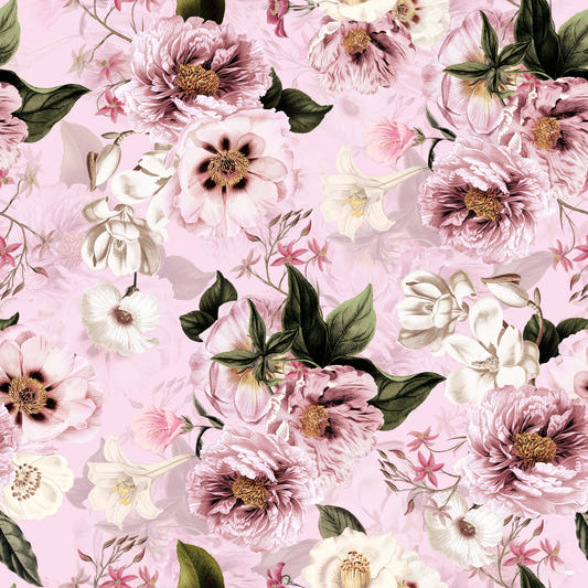 Grandmillennial Dramatic Glamour Heritage Peonies Blush Florals Wallpaper‚Å†