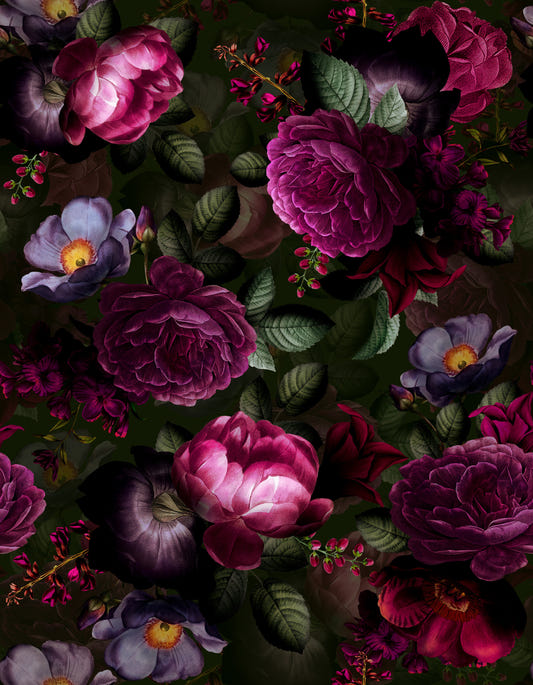 Grandmillennial Dramatische Glamour Heritage Gothic Dark Moody Blumen 11 Wallpaper⁠