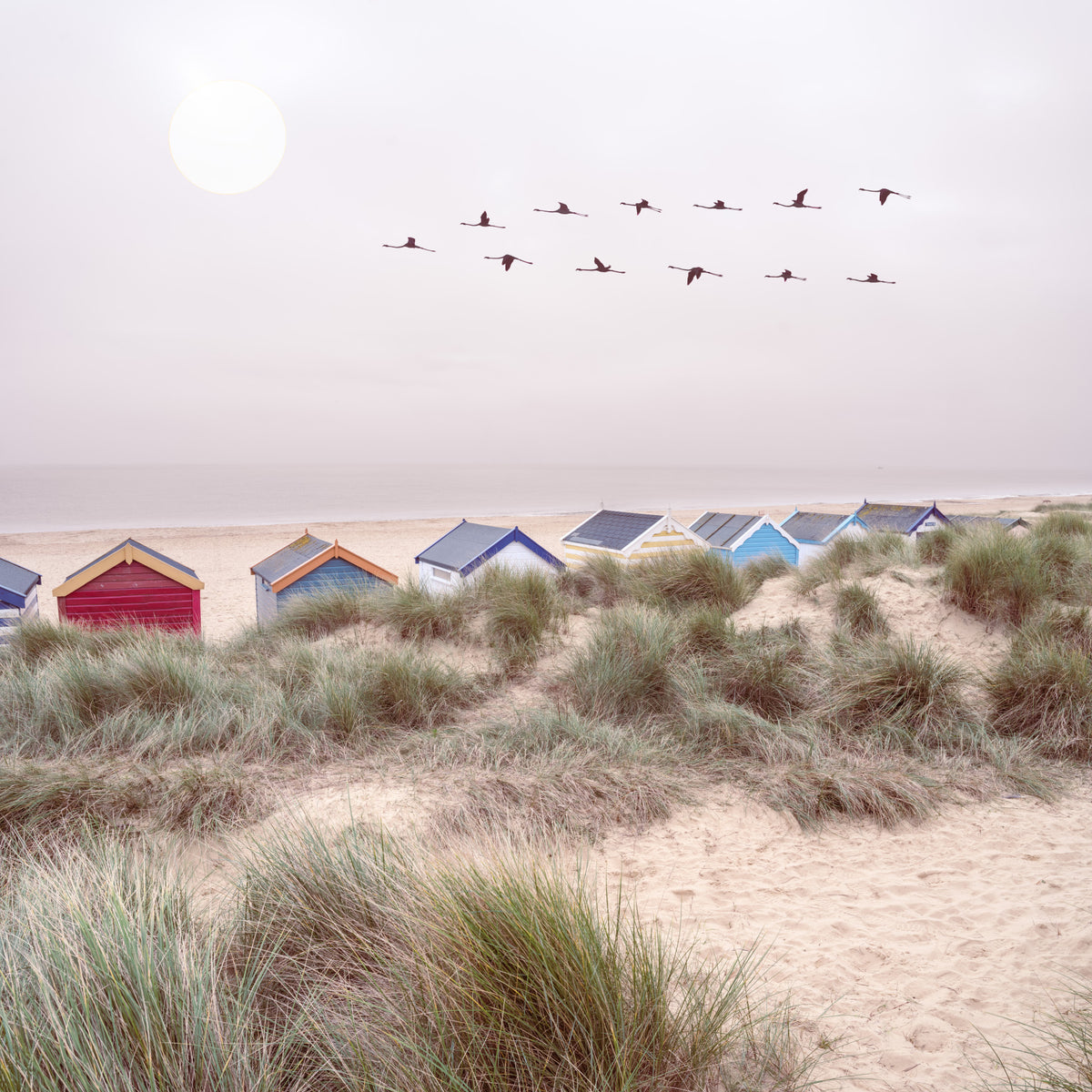 Sandy Shore Escape Wall Mural in your room — zoomed
