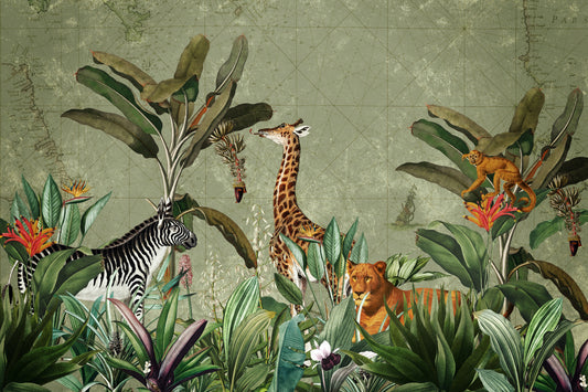 Vintage Safari Expedition Wall Mural