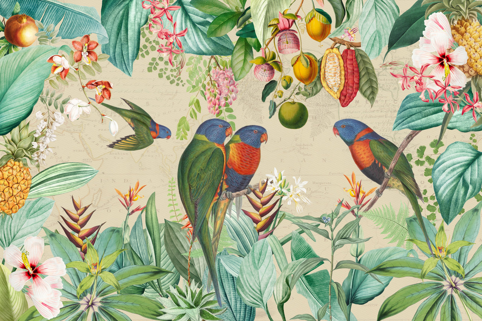 Vintage Tropical Expedition Mall Mural