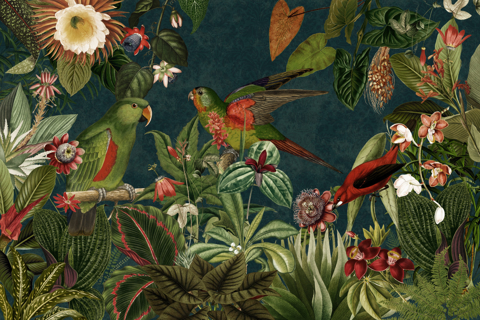 Secret Vintage Garden of the Tropics Wall Mural