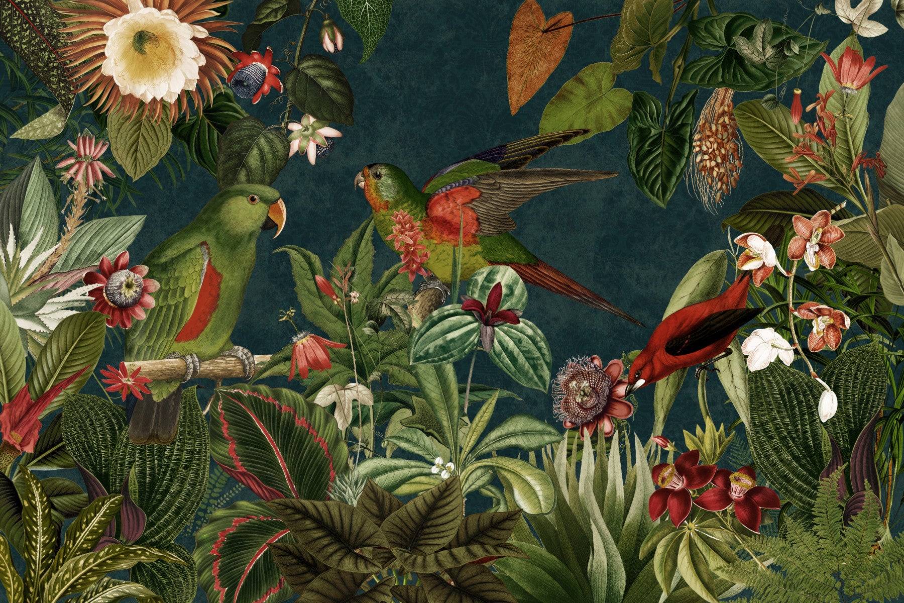 Secret Vintage Garden of the Tropics Wall Mural