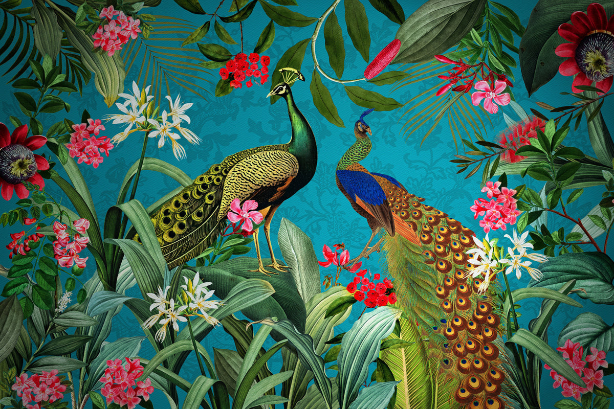 Paradiso di pavone vintage 1 murale murale in your room — zoomed