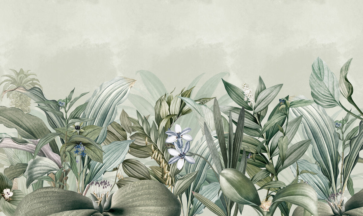Rolig botanisk have 1 vægmaleri in your room — zoomed