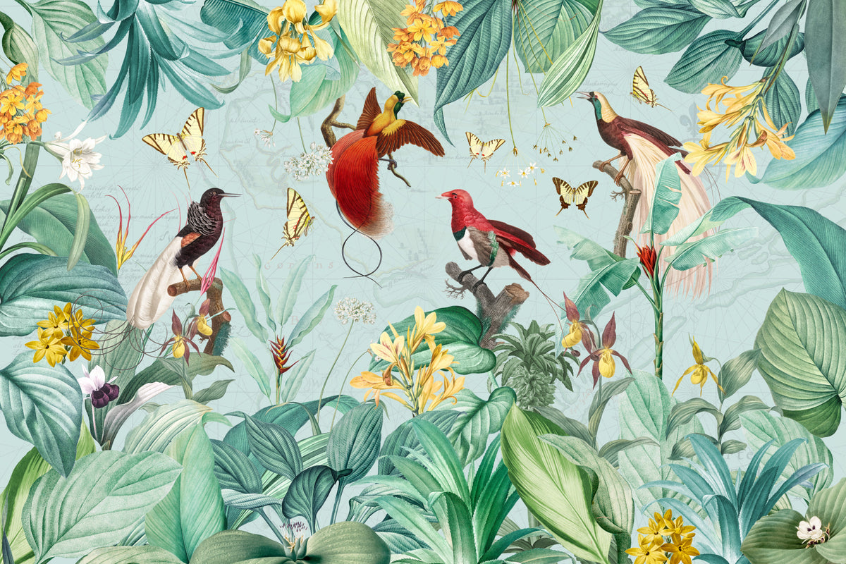 Oiseaux de paradis murale murale in your room — zoomed