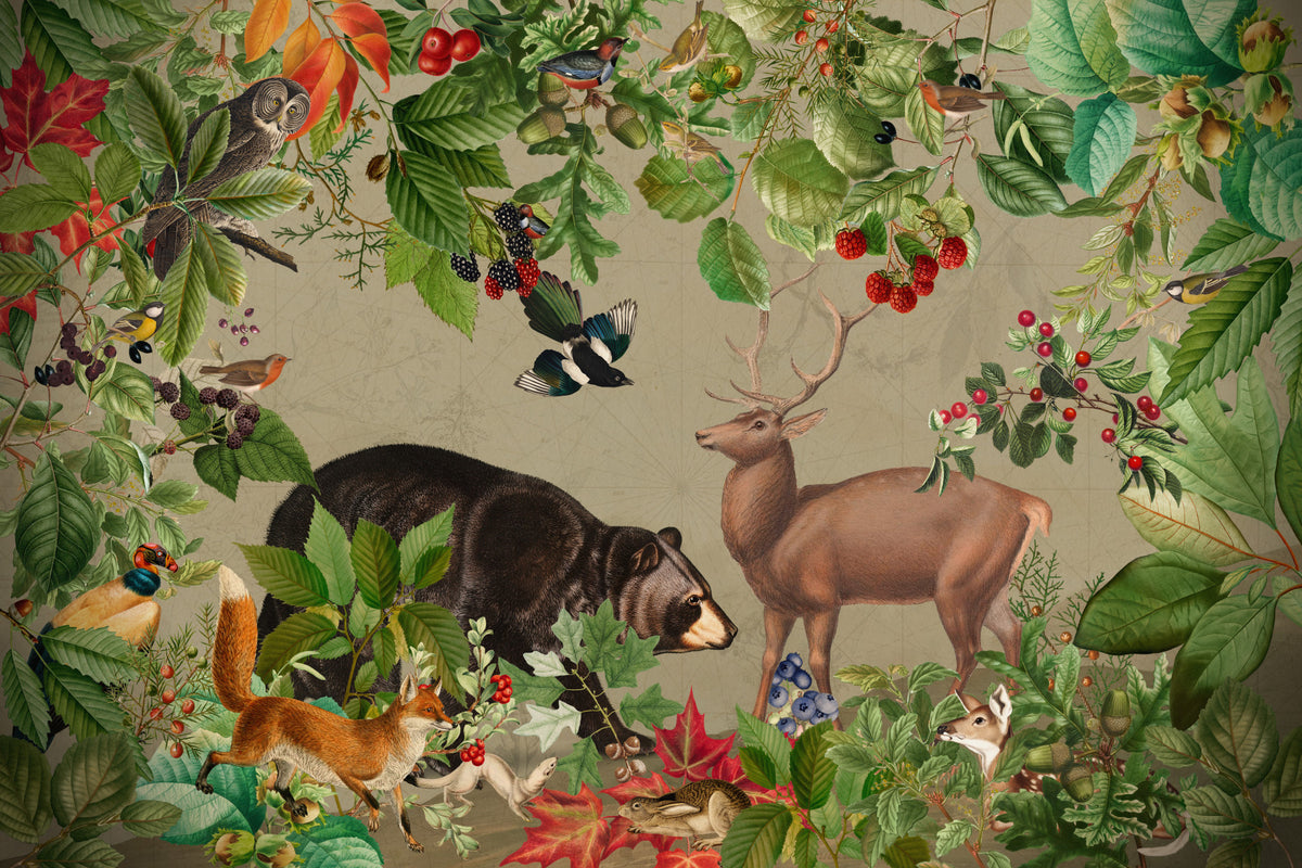 Whispers of the Wildwood Wall Mural in your room — zoomed