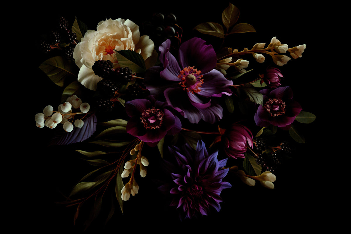 Nocturne in Bloom 1 mur mural in your room — zoomed