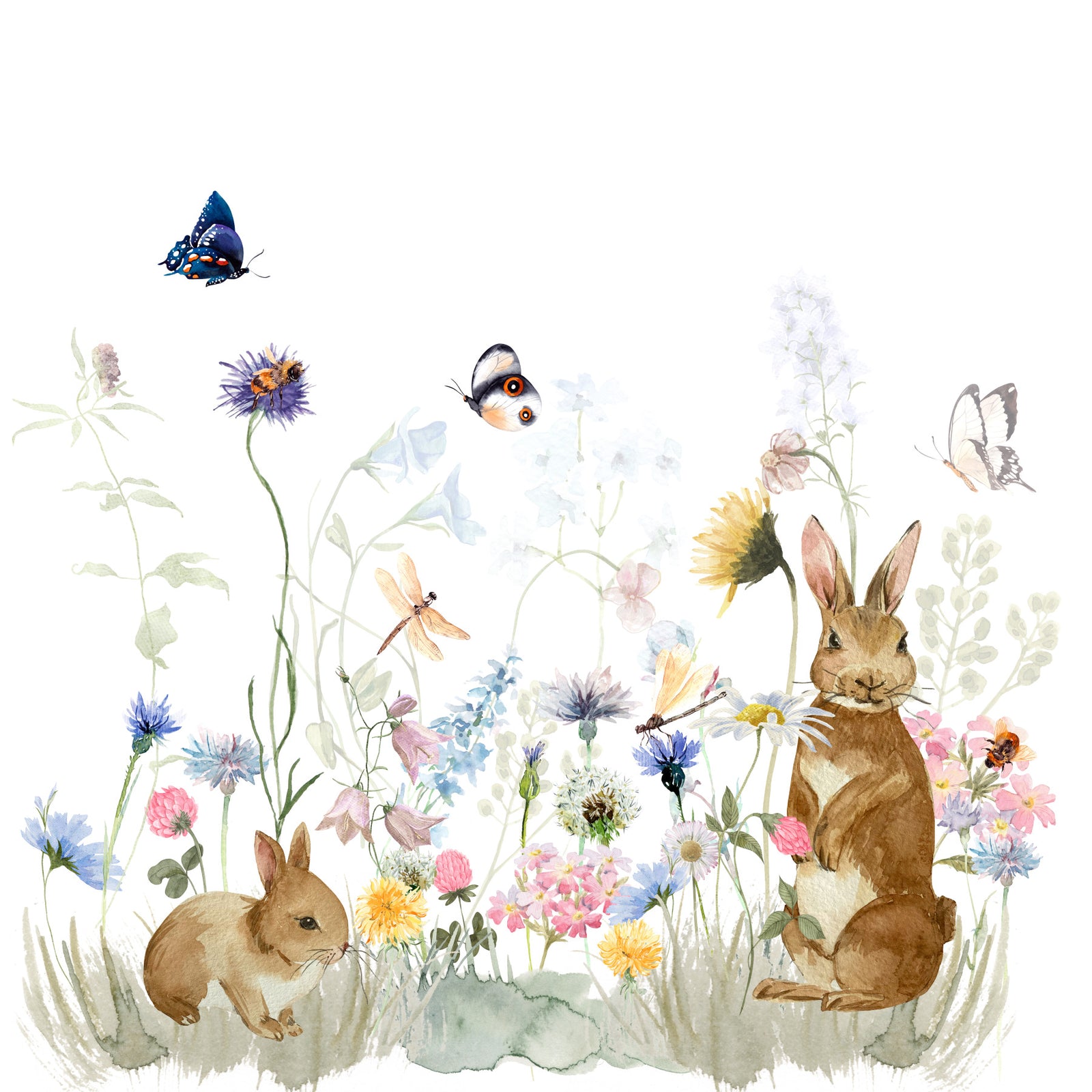 Secret Garden Rabbits Wall Mural