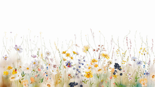Aquarell -Wildblumenwiese 2 Wandgemälde