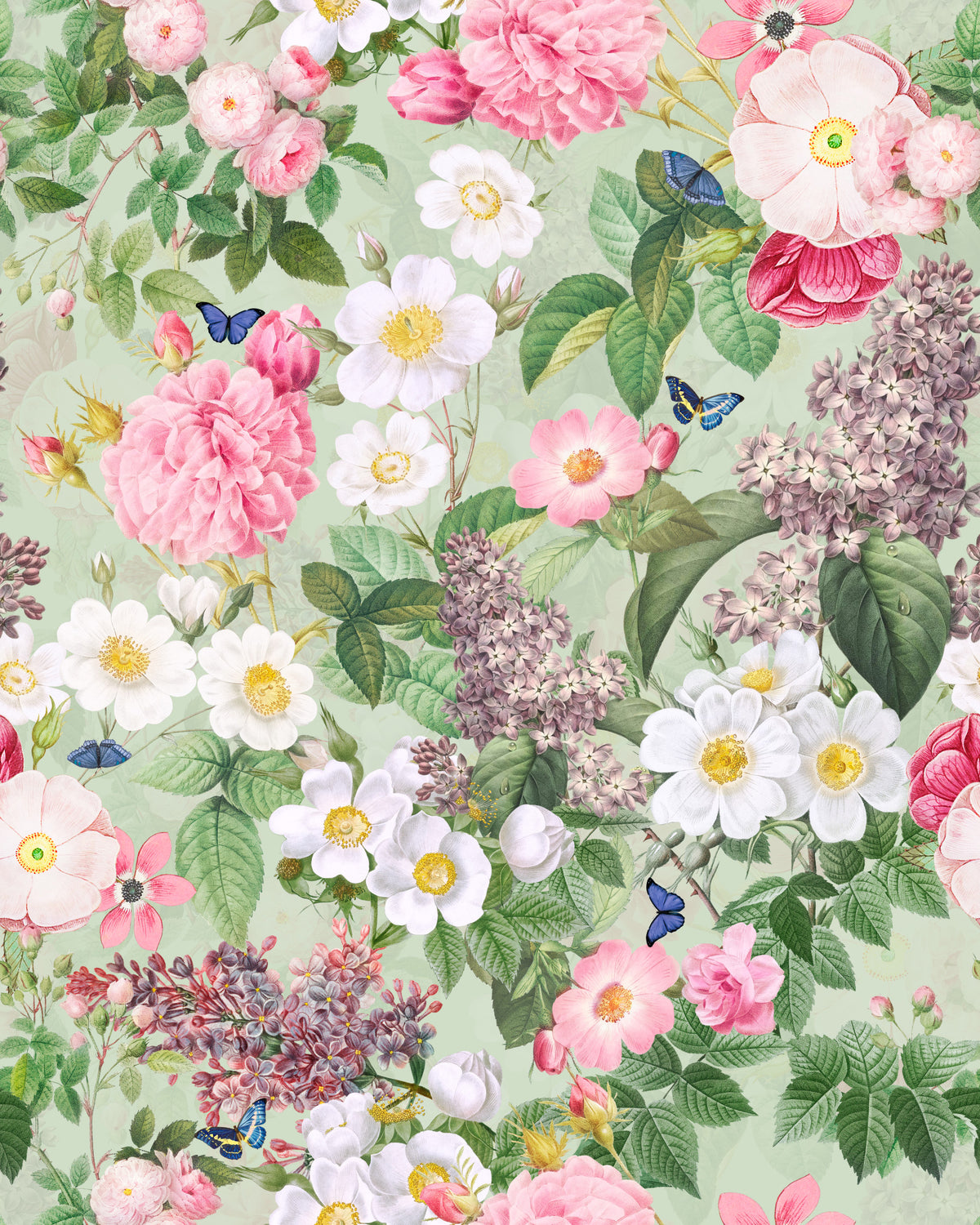 Serene Botanical Garden Wallpaper⁠ in your room — zoomed