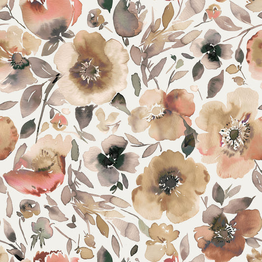 Psychedelic Spring Poppies Vintage Rustic Wallpaper⁠