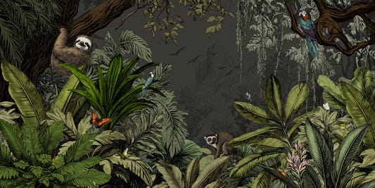 Jungle Vista - Night Wall Mural
