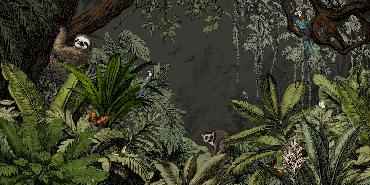 Jungle Vista - Night Wall Mural in your room
