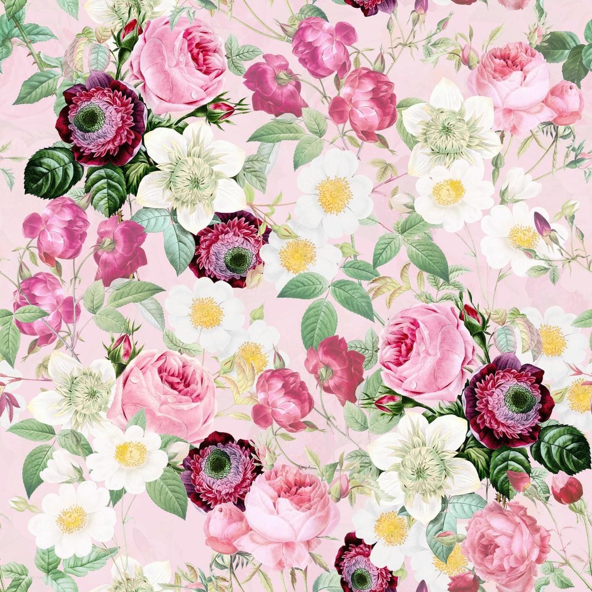 Enchanted Garden Roses Wallpaper⁠ in your room — zoomed