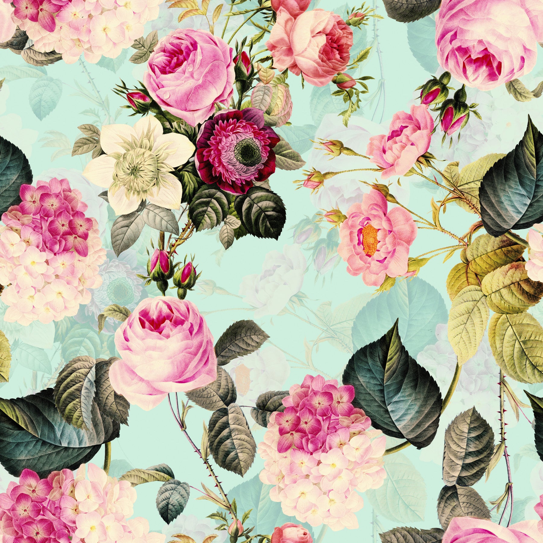 Fondage d'écran Rhapsody Vintage Rose Garden⁠ in your room — zoomed
