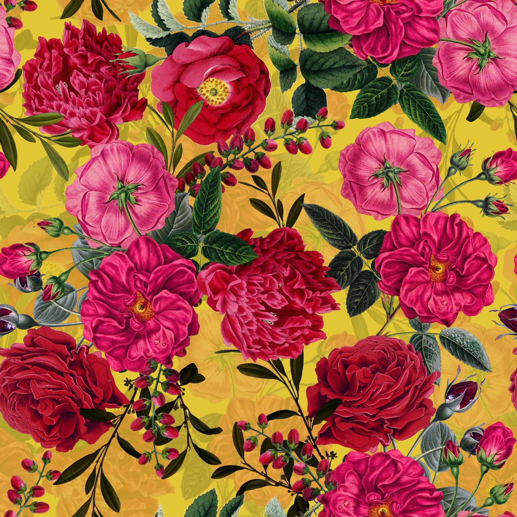 Lebendige Vintage Roses Wallpaper⁠ in your room — zoomed