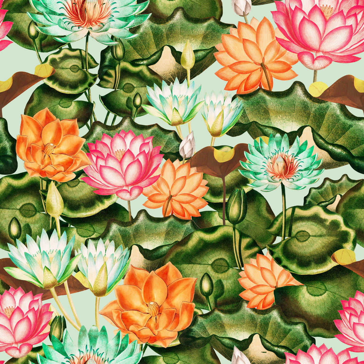 Water Lily Dreams Wallpaper⁠ in your room — zoomed