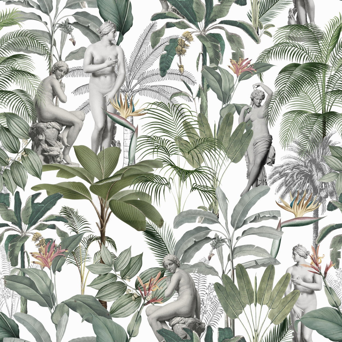 Papier peint tropical sculptural⁠ in your room — zoomed