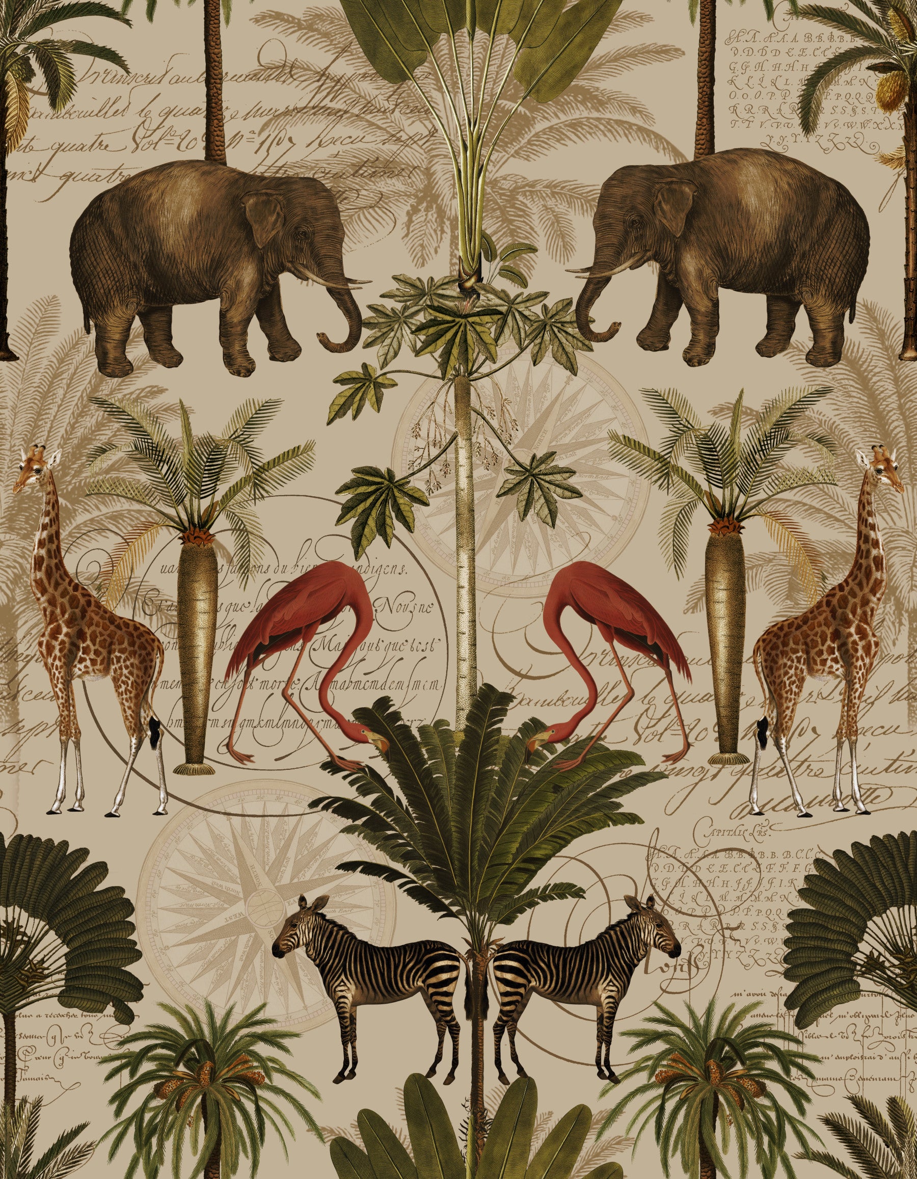 Vintage Jungle Paradise Wallpaper⁠