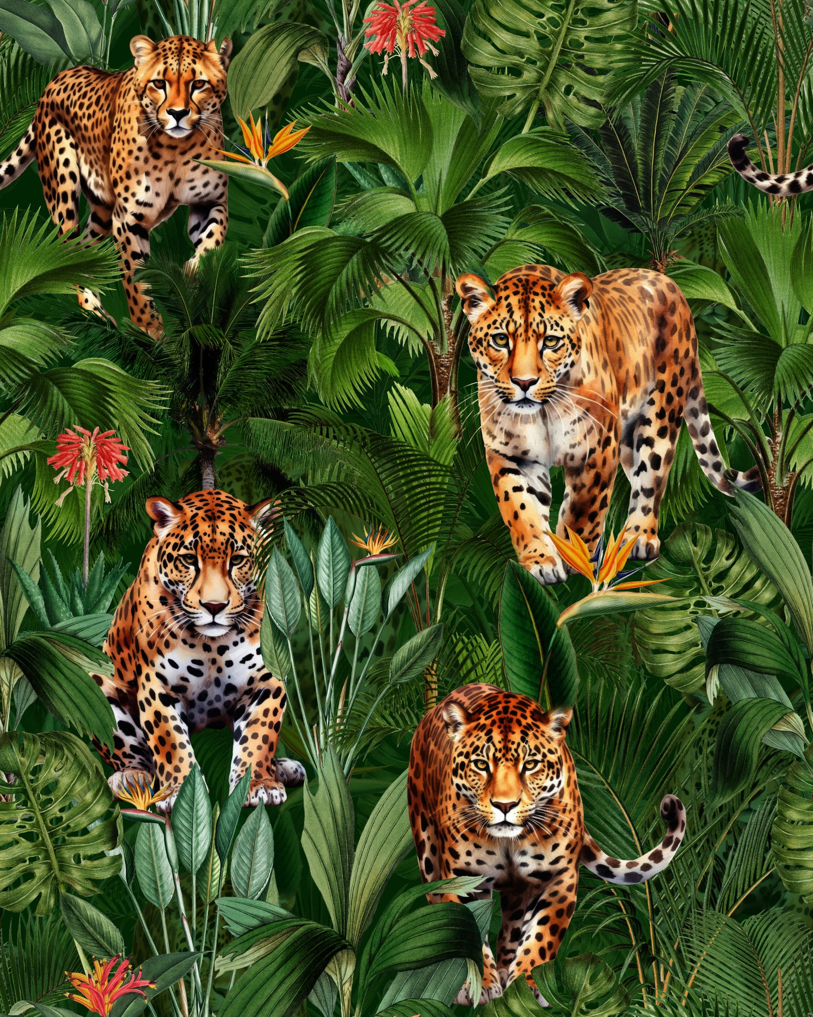 Grote katten van de Jungle Wallpaper⁠