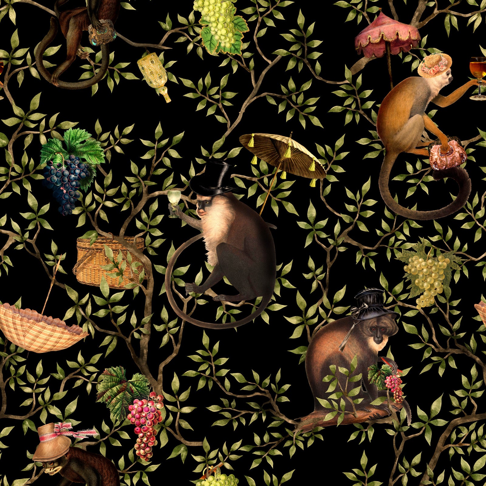 Monkeys & Vines A Whimsical Escape Wallpaper⁠