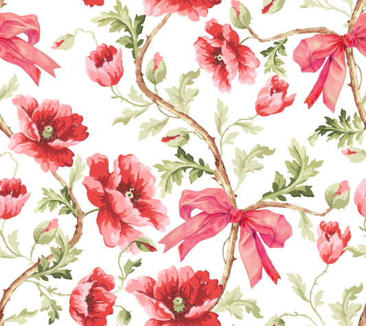 Sfondo romantico di papavero preppy flooms e fiocchi di fiocchi⁠