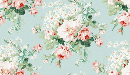 Romantisk Rose & Daisy Garden tapet⁠