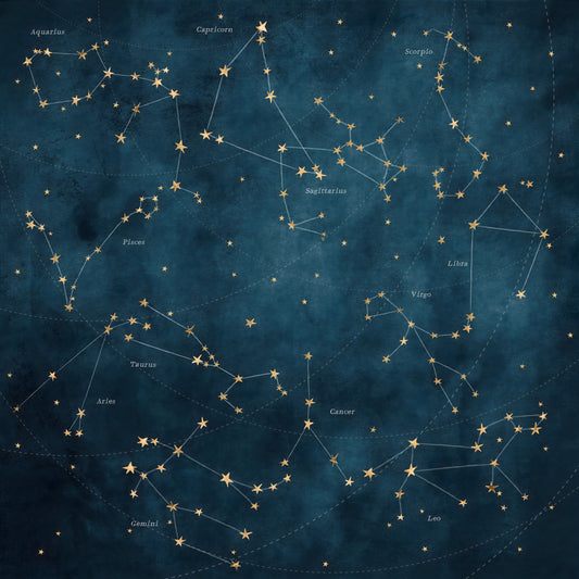 Star -horoskooppikongations -seinämaalauskartta