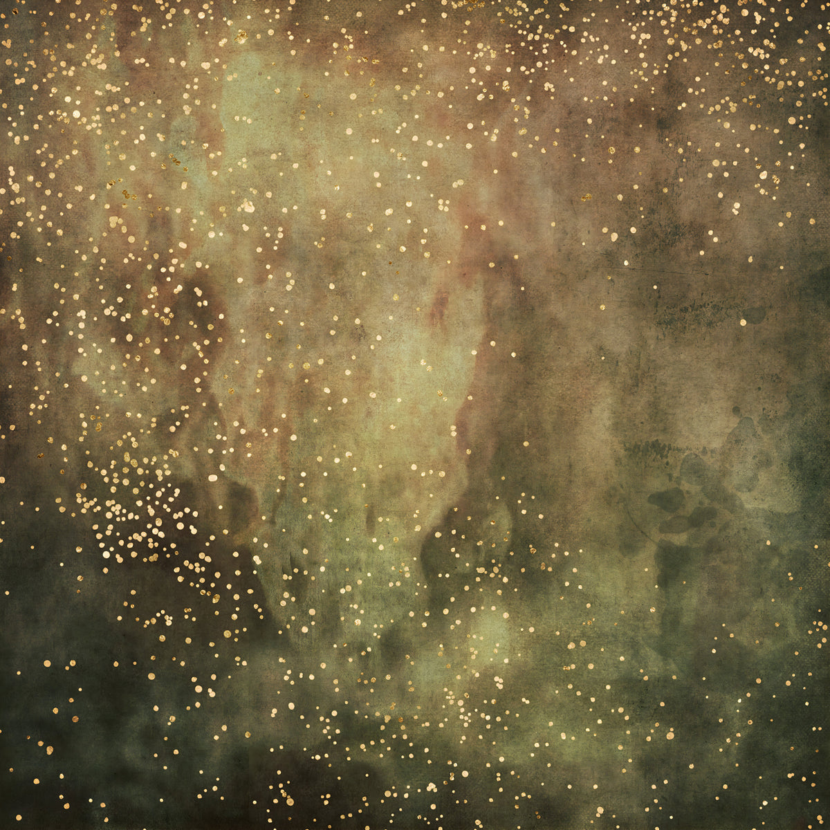 Olive Galaxy Wall Mural in your room — zoomed