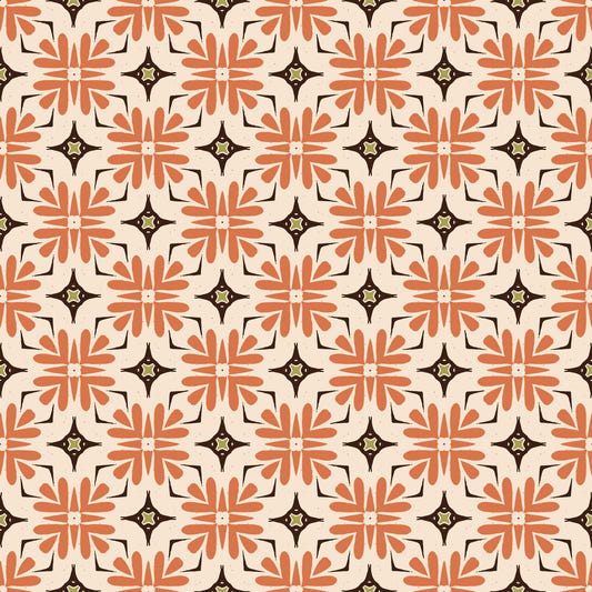 Bohemiska organiska kakel orange tapeter⁠
