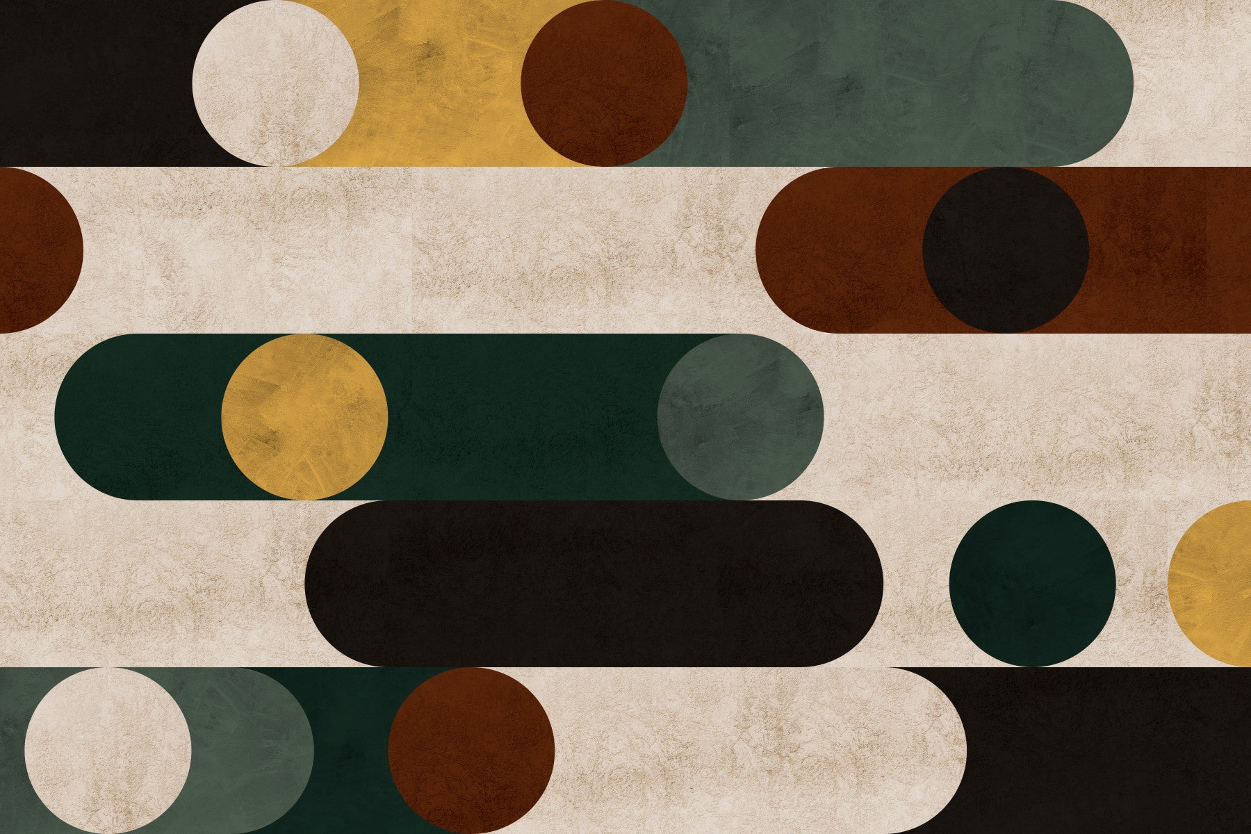 Bold Circle and Lines Wall Mural
