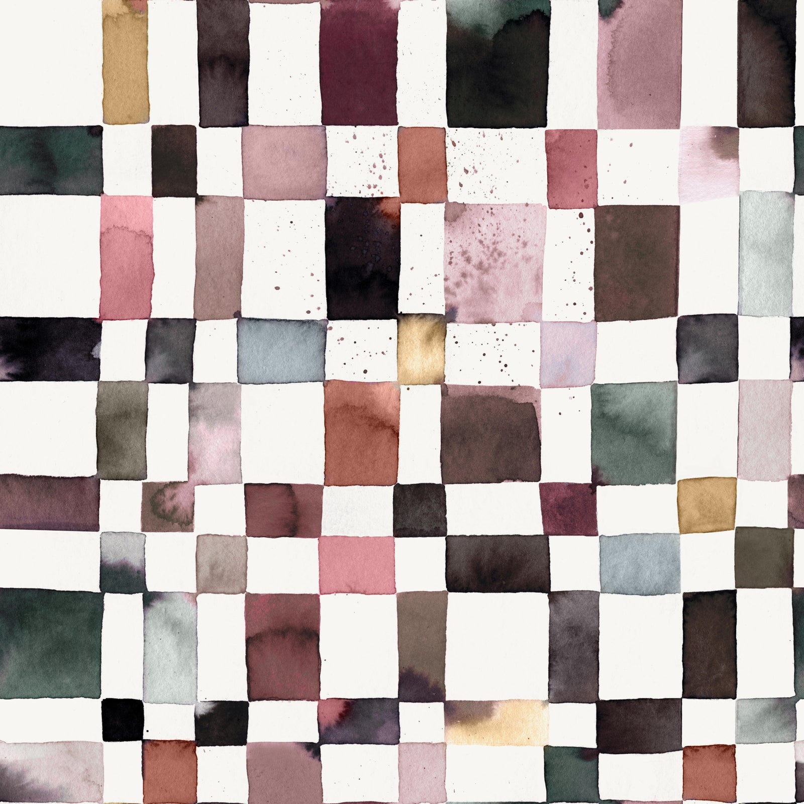 Tapeta geometryczna w kratkę akwarelową⁠